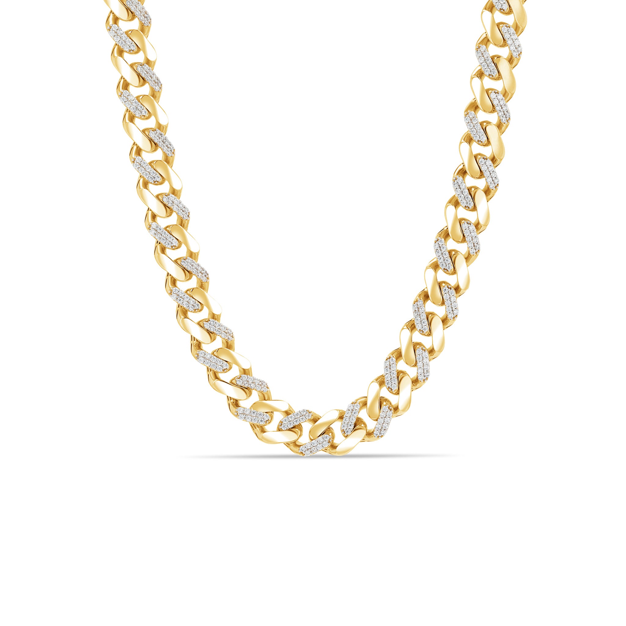 Alternating Pave Monaco Miami Cuban Chain