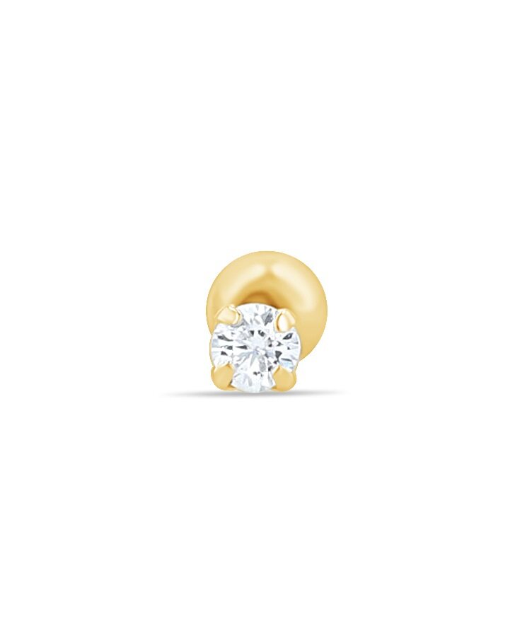 18k Yellow Gold Plated Cubic Zirconia Stud Earrings – Elegant Women's Engagement Style