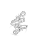 White Gold Flower Diamond Cocktail Ring - 1.46 CTW