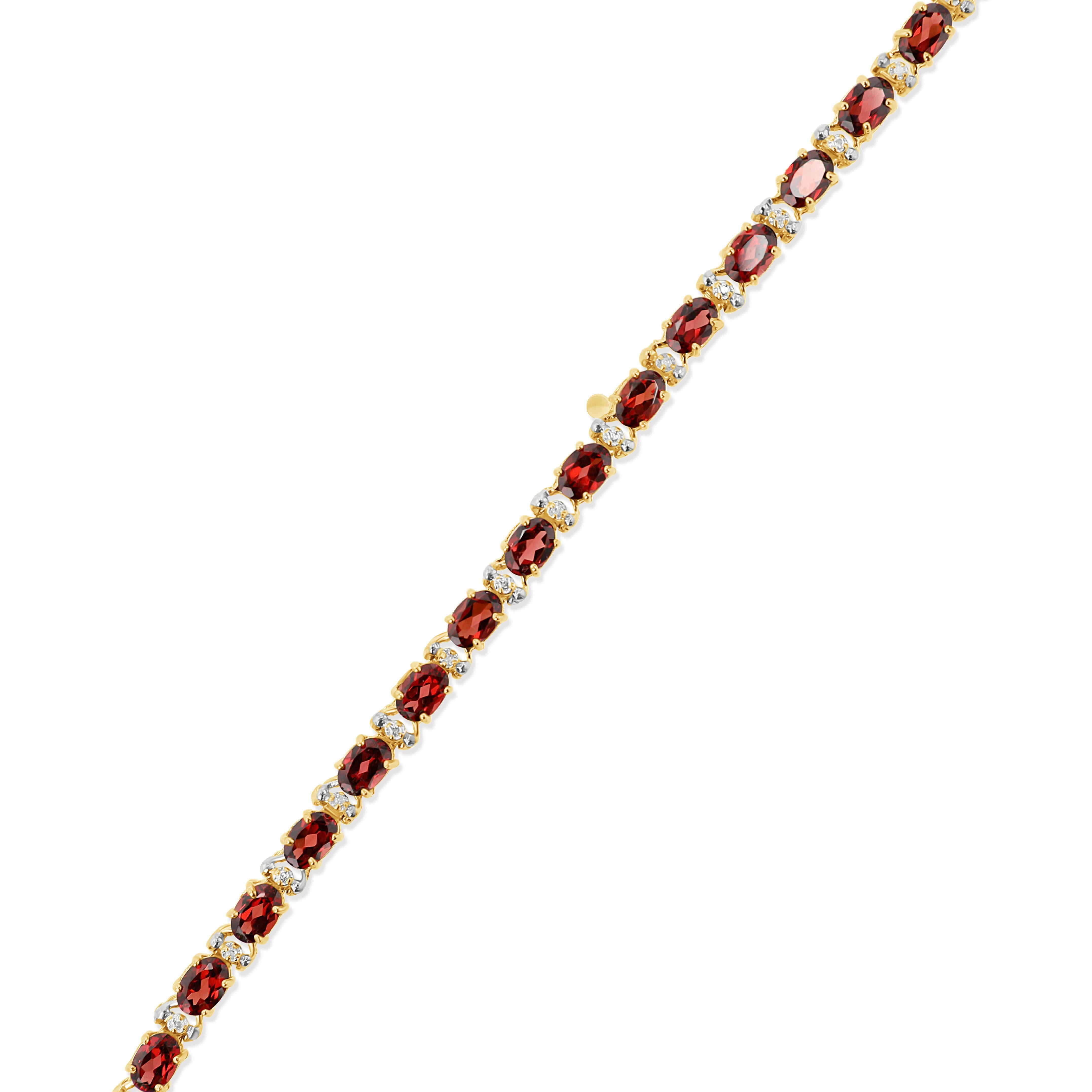 Oval Garnet Tennis Bracelet - 0.11 CTW