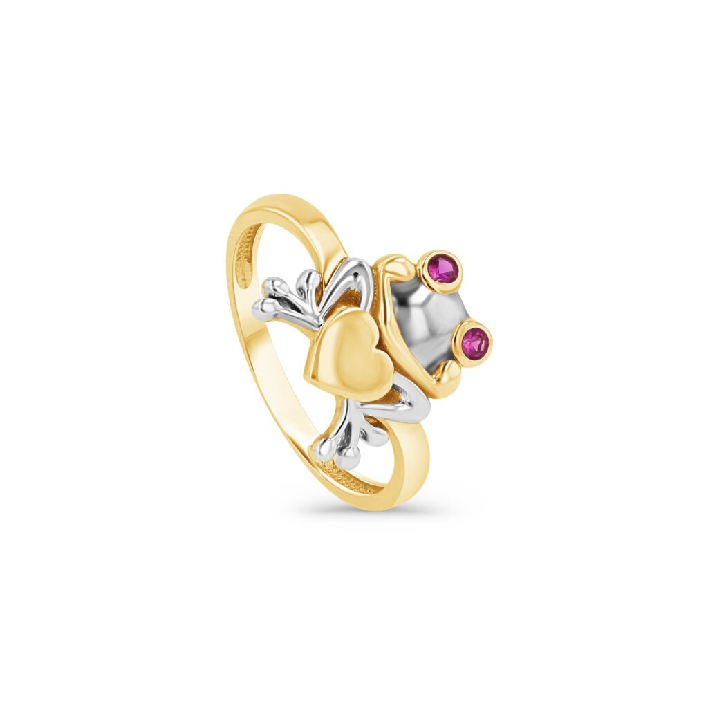 14K Gold Frog Love Ring