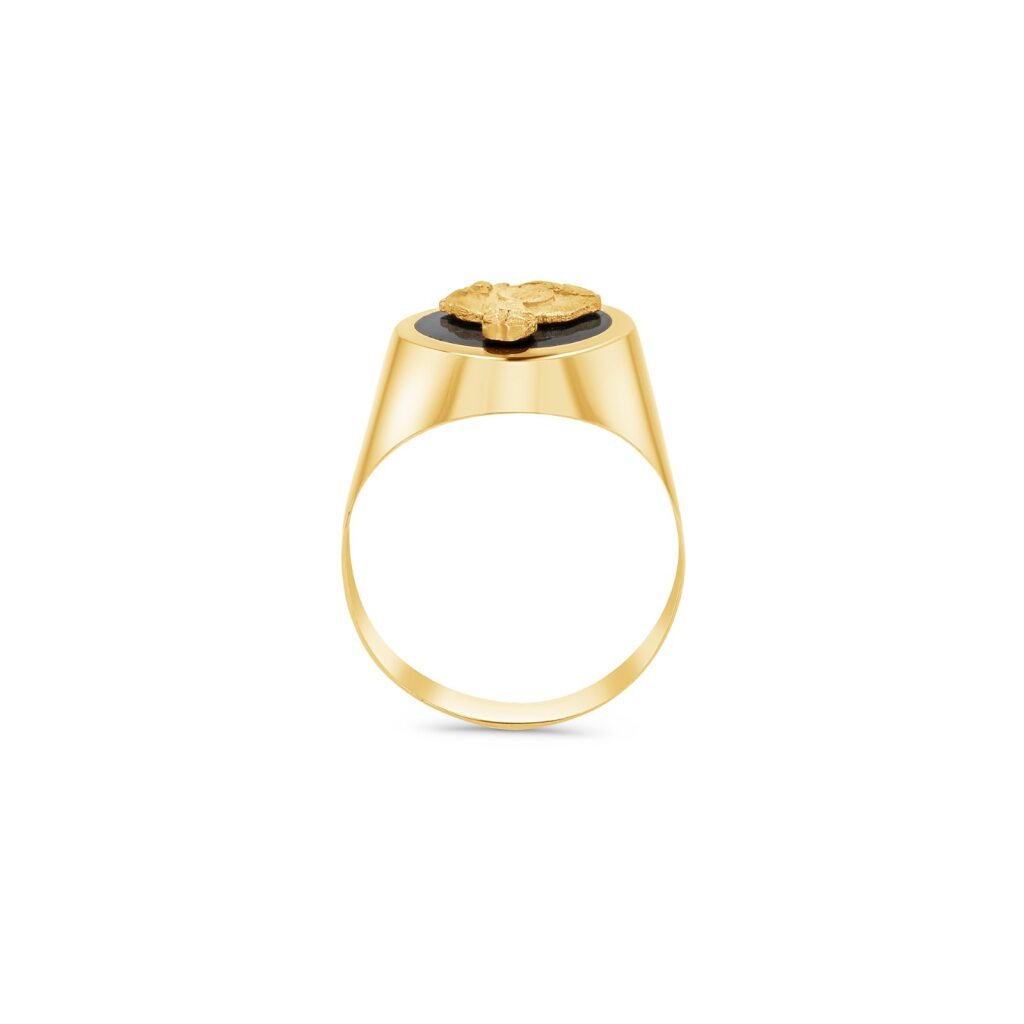14K Gold Saint Jude Onyx Signet Ring