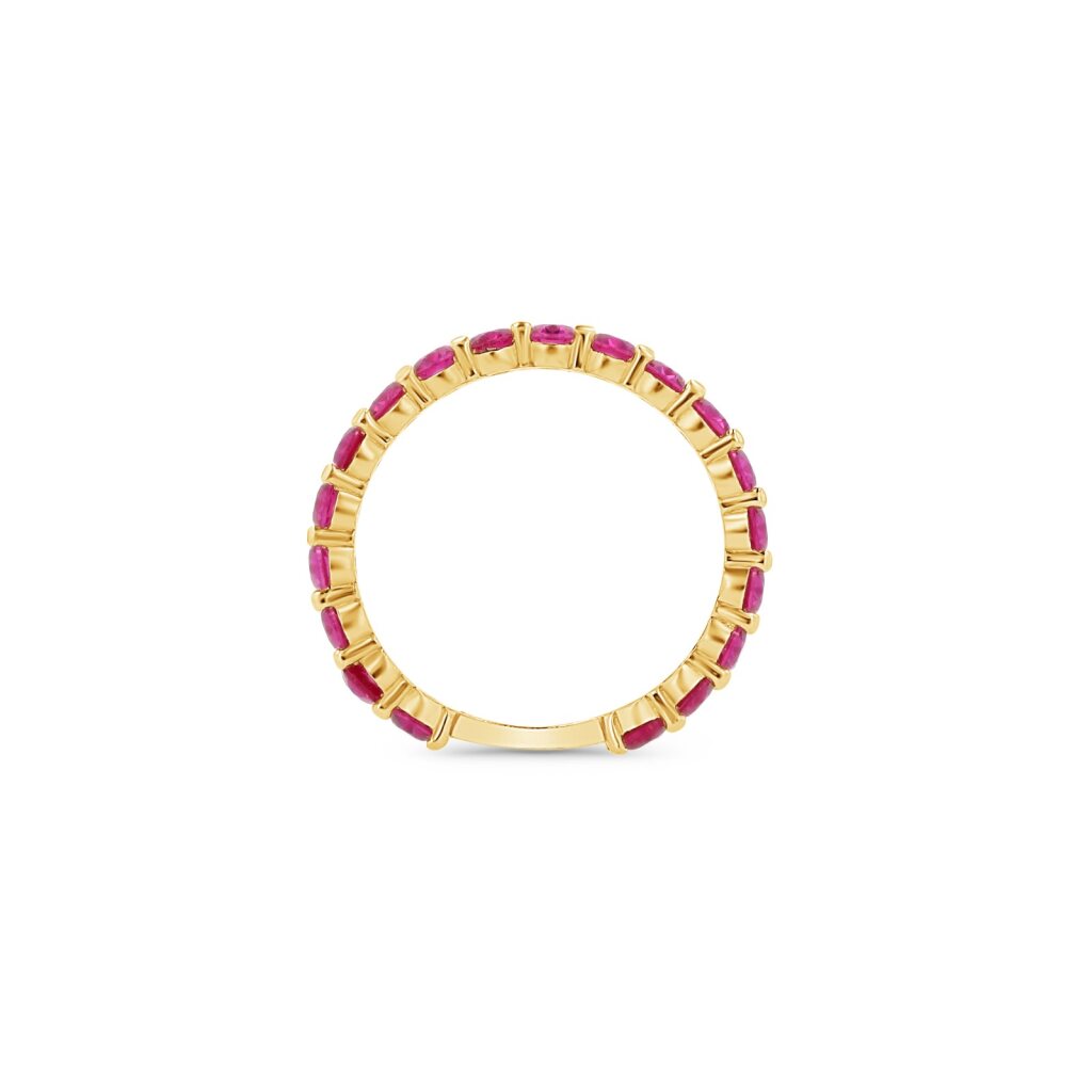14K Gold Red Marquise Eternity Ring