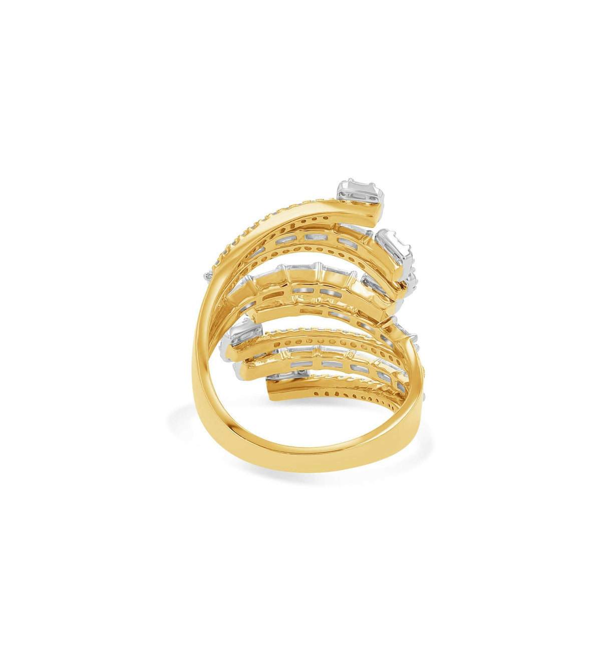 Anillo de cóctel de diamantes baguette