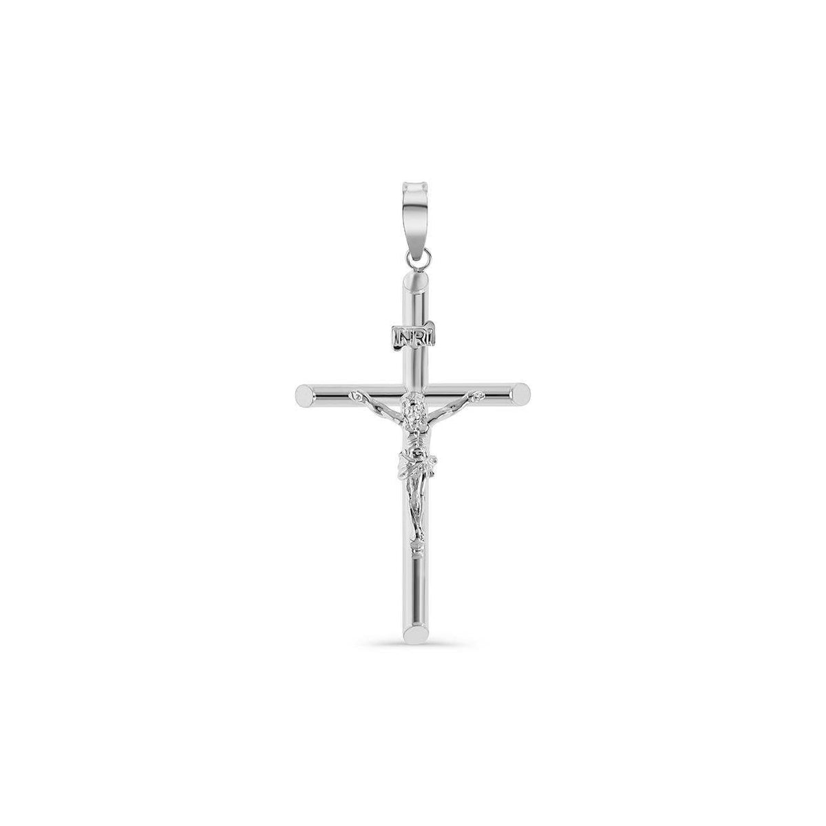 .925 Silver Polished Crucifix Cross Pendant.