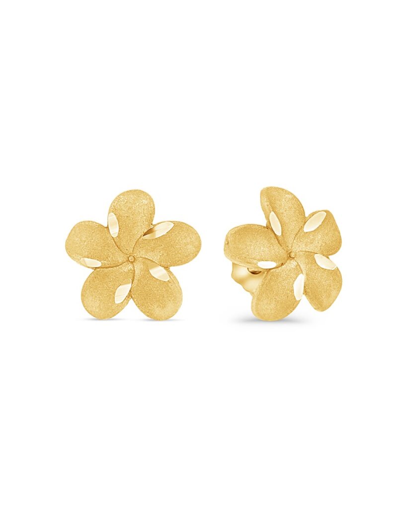 Plumeria Flower Stud Earrings