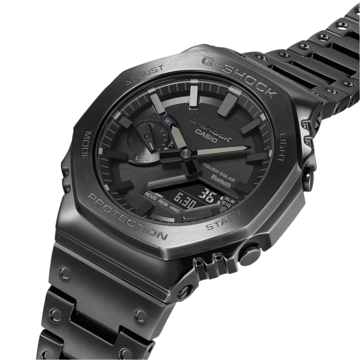 G-Shock G-Carbon Octo Slim, totalmente metálico, solar, Bluetooth - Acero inoxidable IP gris oscuro