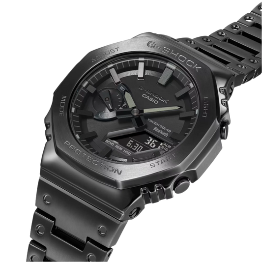 G-Shock G-Carbon Octo Slim, totalmente metálico, solar, Bluetooth - Acero inoxidable IP gris oscuro