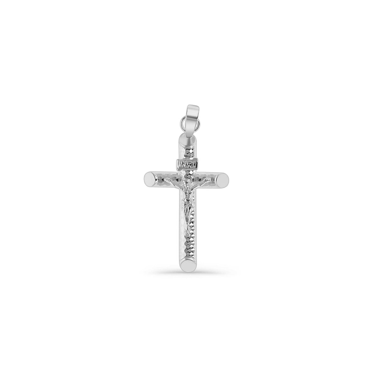 .925 Silver Diamond Cut Crucifix Cross Pendant 1.5g.