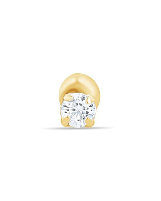 14K Gold Simple Cubic Zirconia Studs