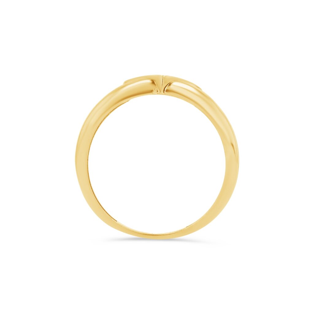 14K Two-Tone Pavé Heart Signet Ring
