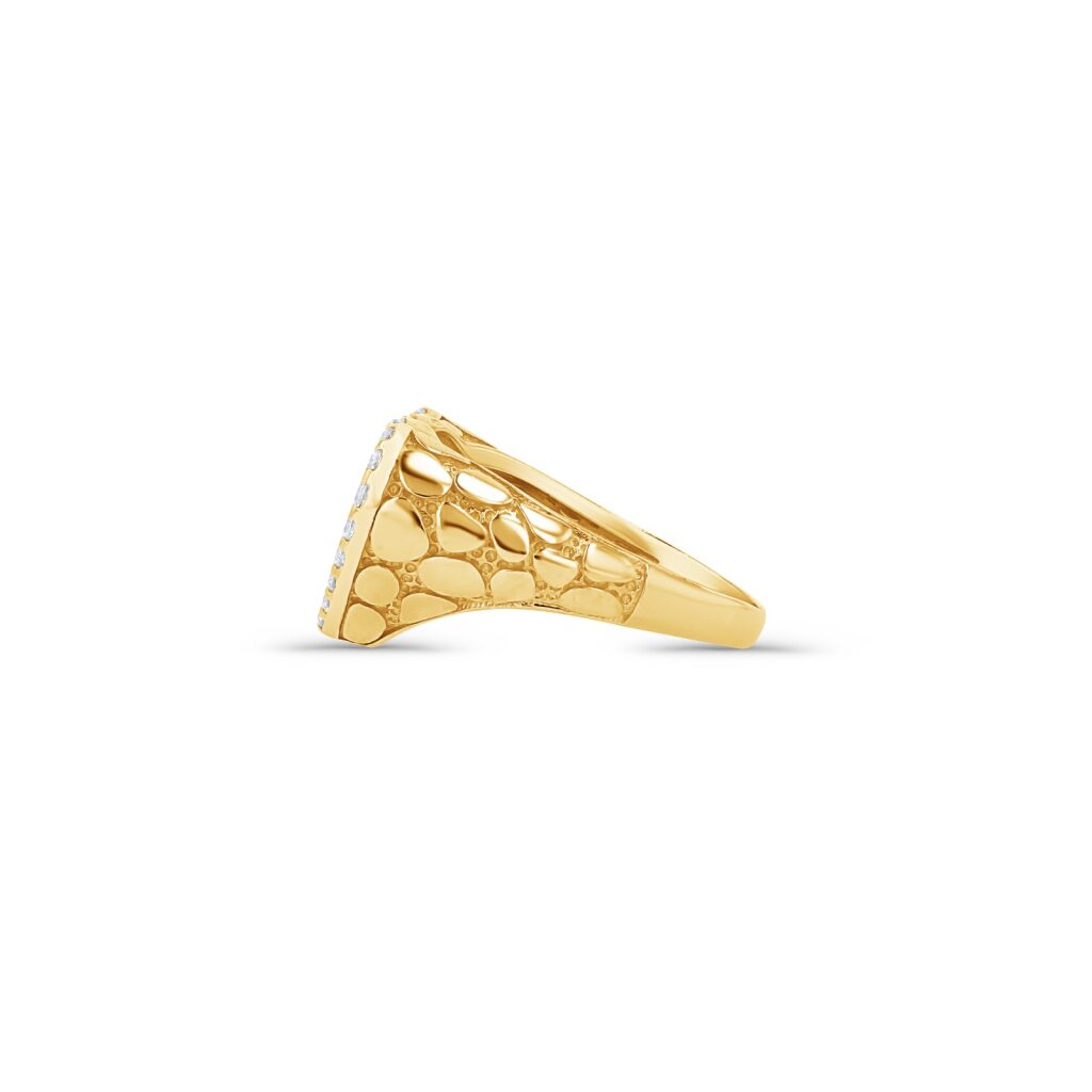 14K Gold Twin Heart Nugget Ring