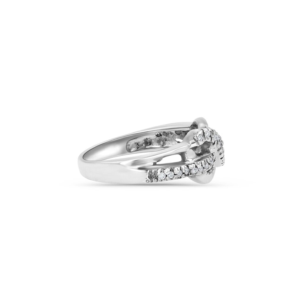 14K White Gold Pavé Infinity Ring