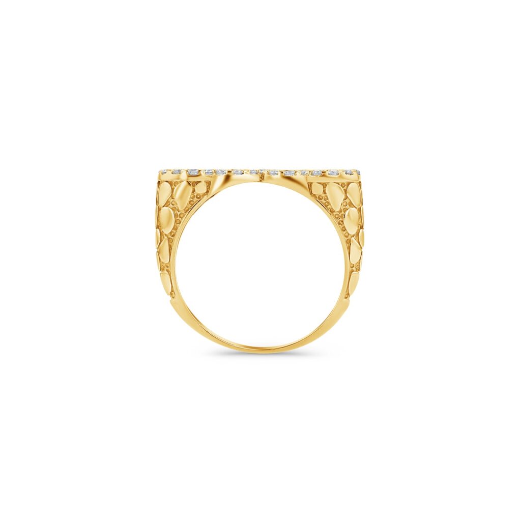 14K Gold Twin Heart Nugget Ring