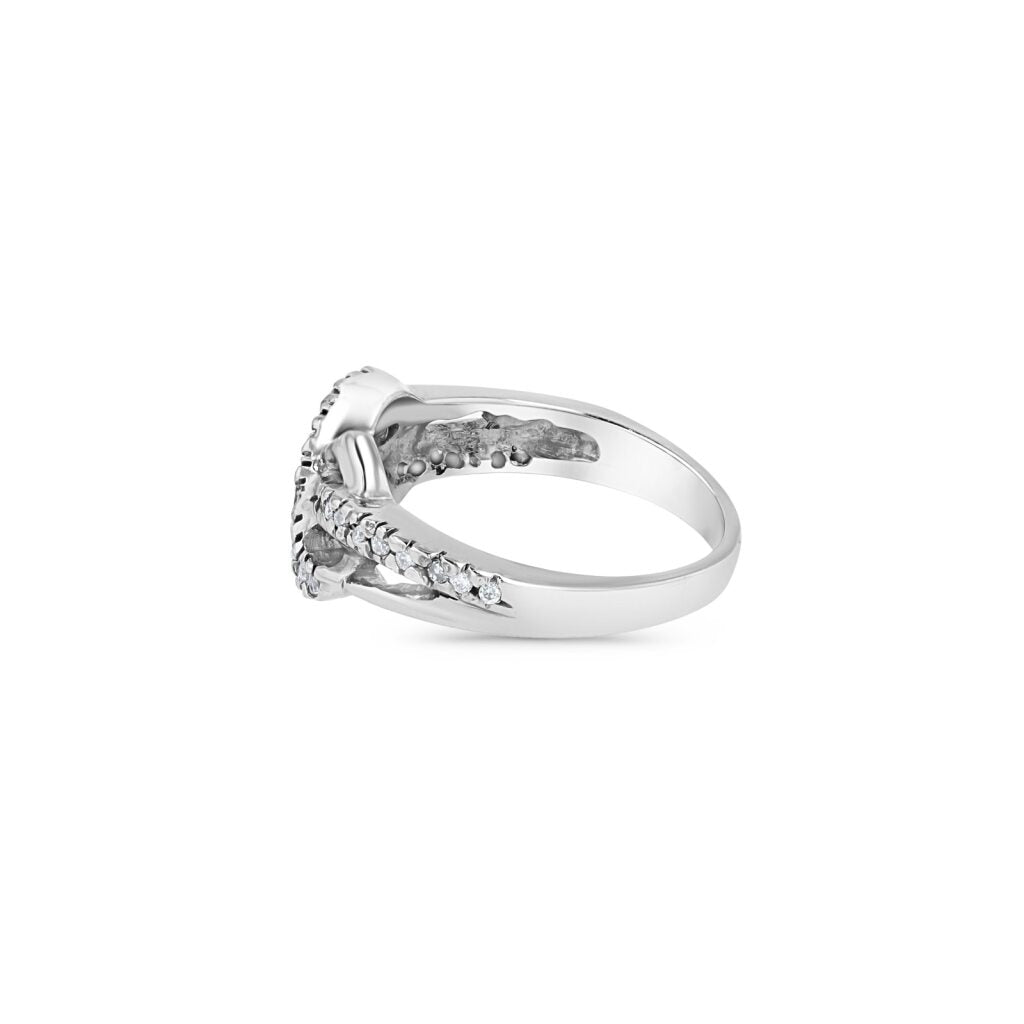 14K White Gold Pavé Infinity Ring