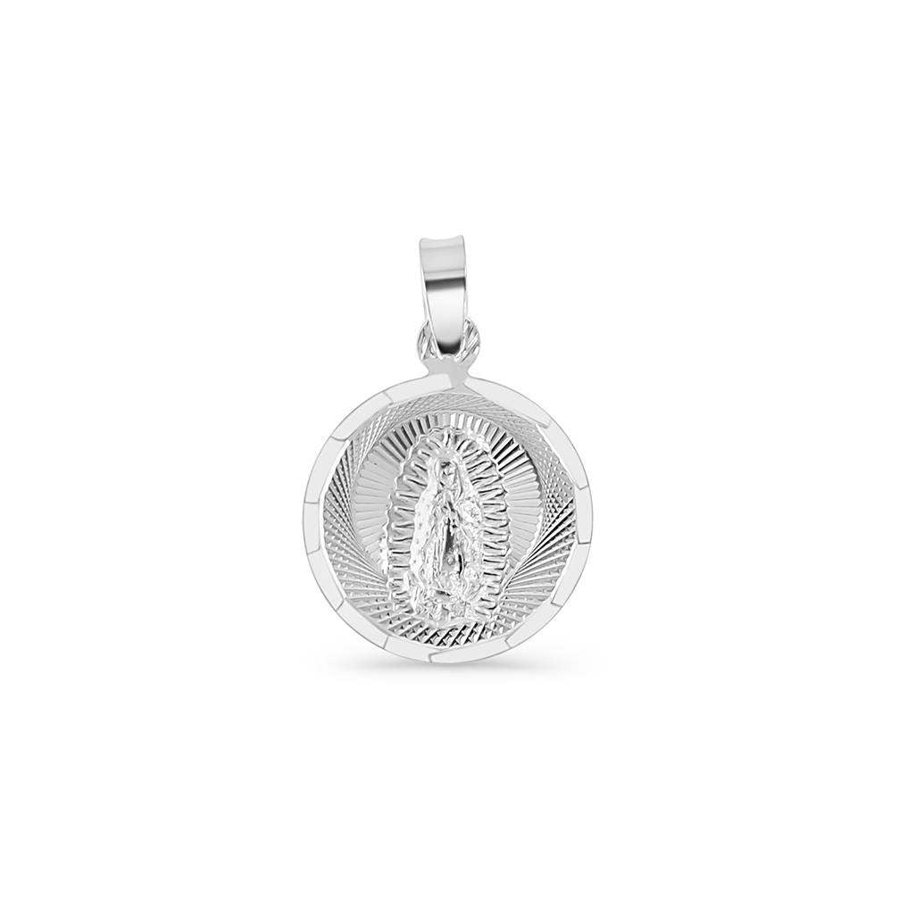 .925 Silver Double Sided Our Lady of Guadalupe and Crucifix Pendant [xs 1.6, s 3.3g, m 3.7g, L 4.9g, XL 9.3g, XXL 11.9g].