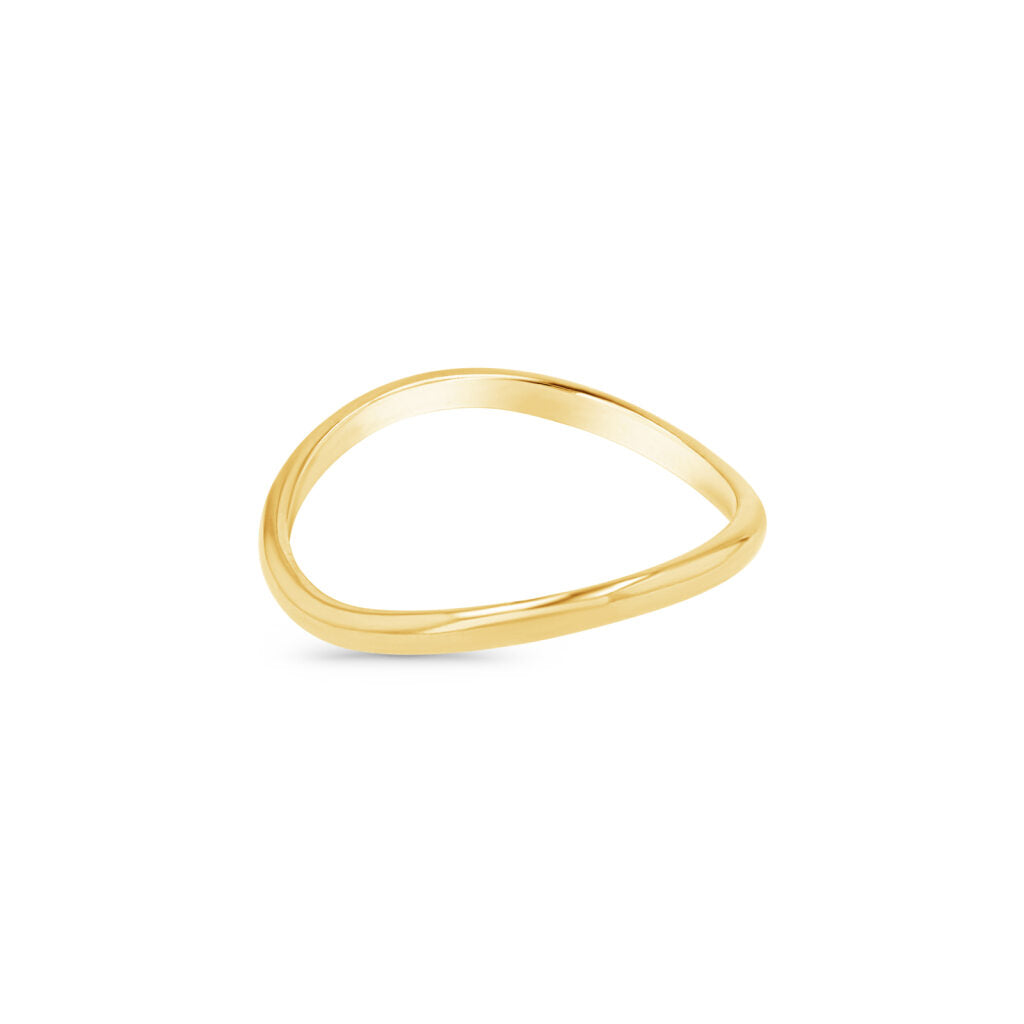 14K Gold Contour Wave Ring