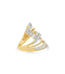 Anillo de cóctel de diamantes baguette