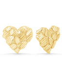 10k Nugget Heart Studs