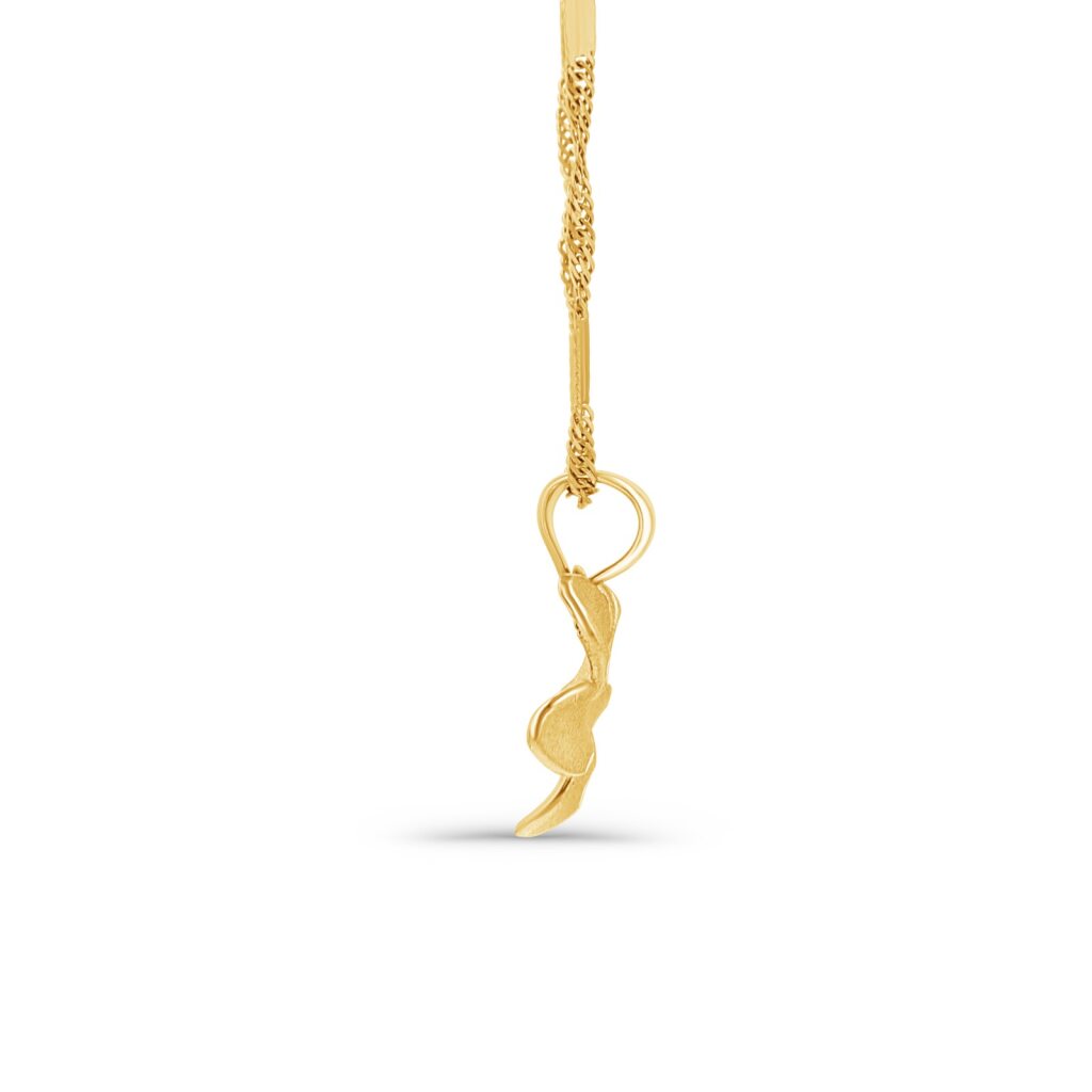 14K Gold Plumeria Flower Pendant