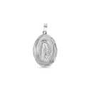 .925 Silver Oval Our Lady of Guadalupe Pendant [s: 2.8g, M:4.2g, L:5.6g, XL: 11.1g].