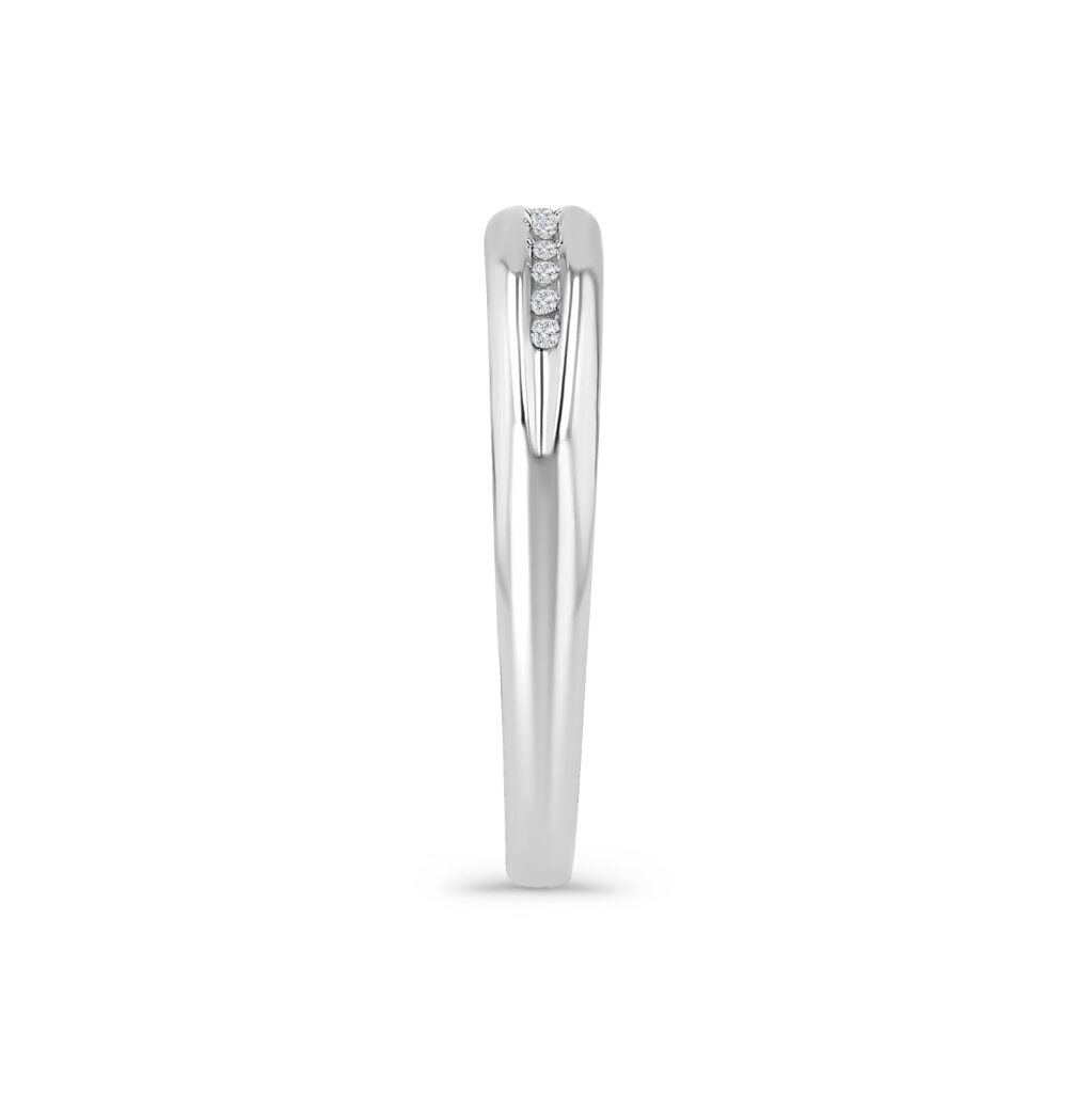 14K White Gold Simple Single Lane Band