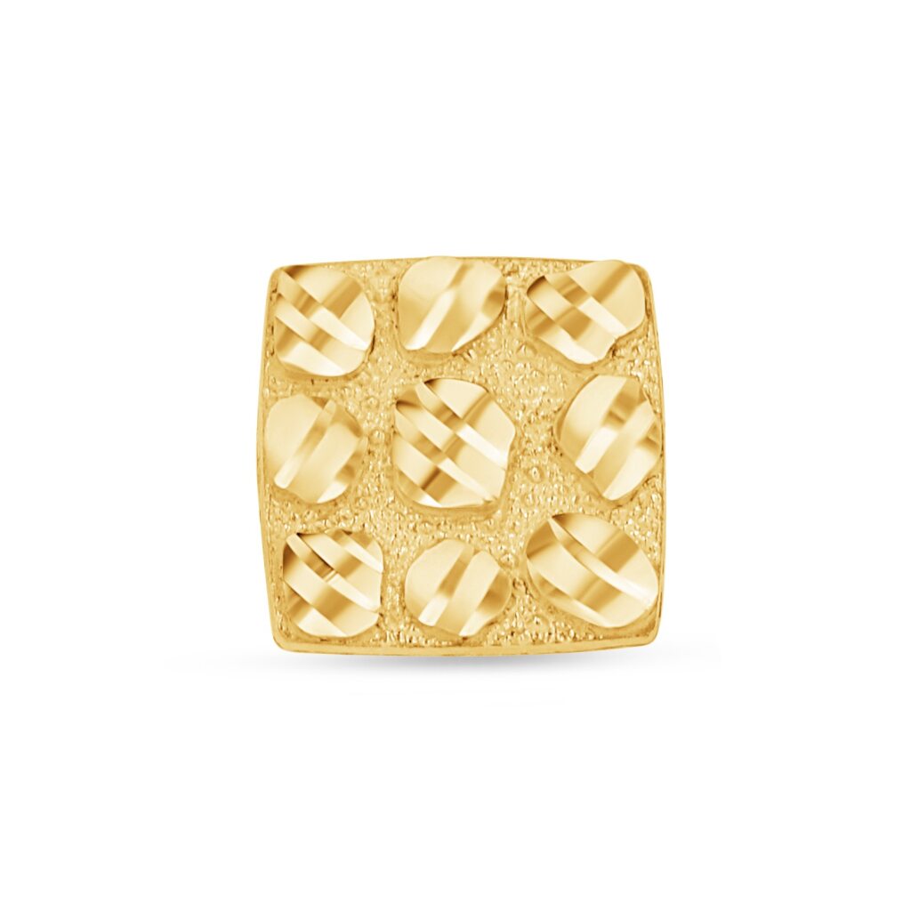 10K Gold Nugget Square Stud Earrings