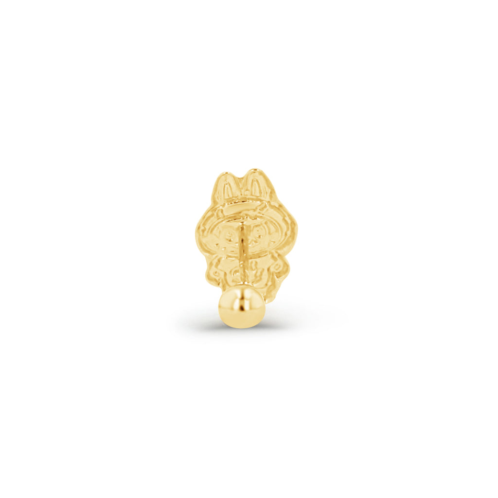 14K Gold Labubu Earrings Light Blue