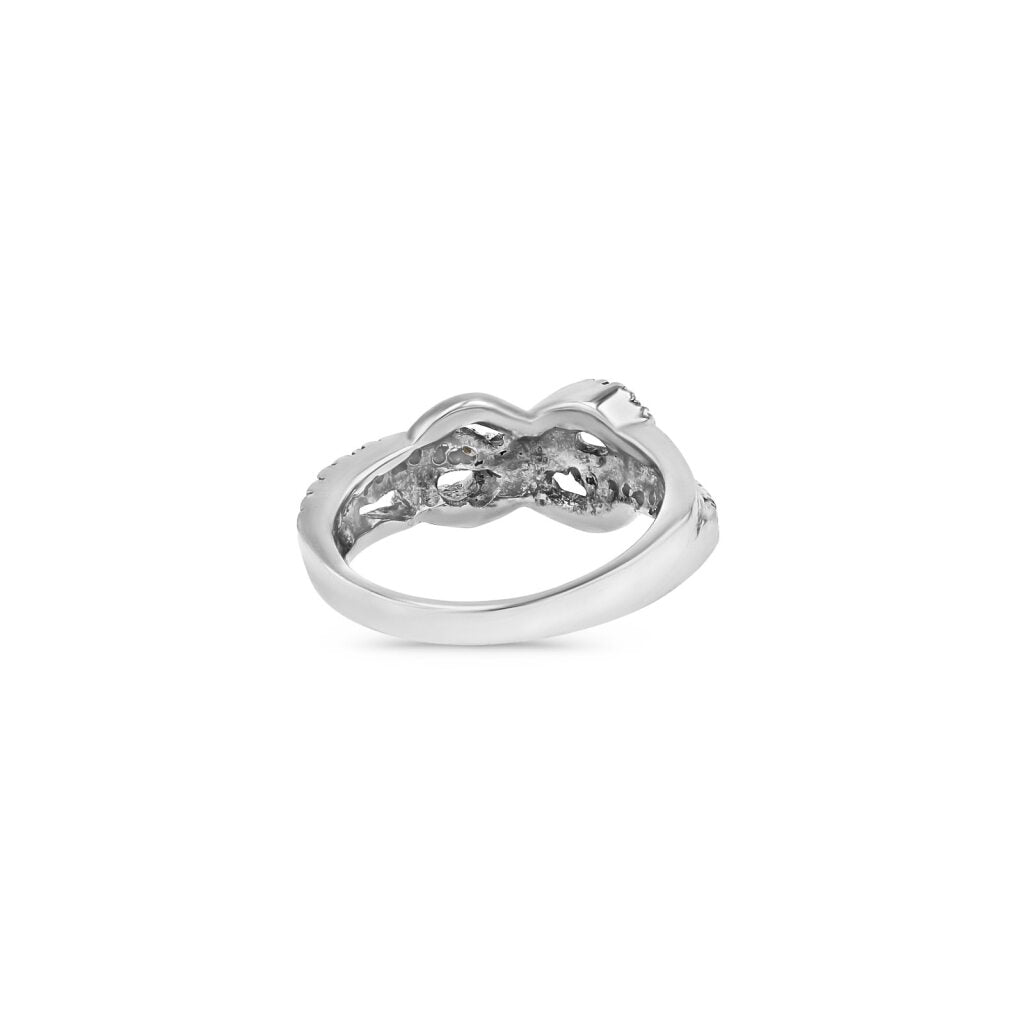 14K White Gold Pavé Infinity Ring