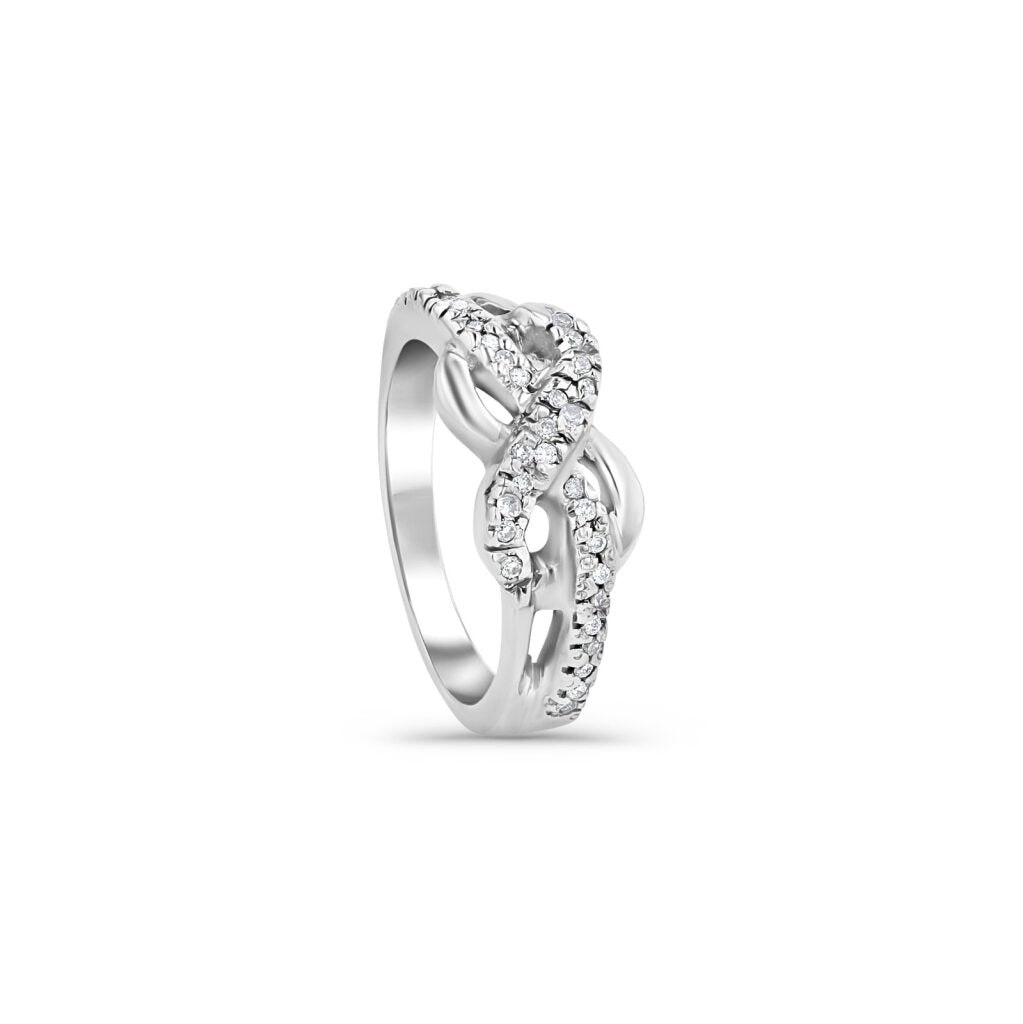 14K White Gold Pavé Infinity Ring