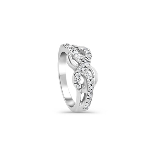 14K White Gold Pavé Infinity Ring