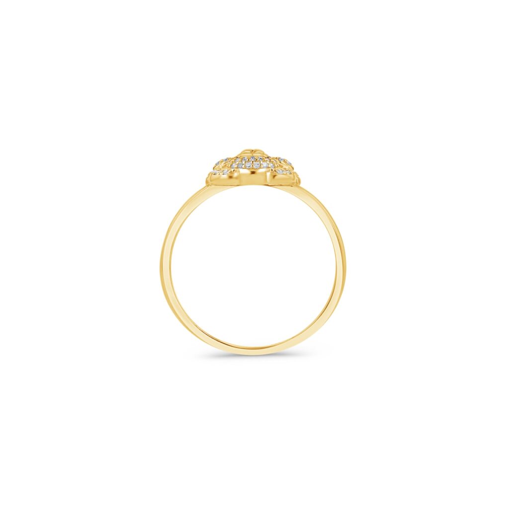 14K Gold Pavé Bear Ring