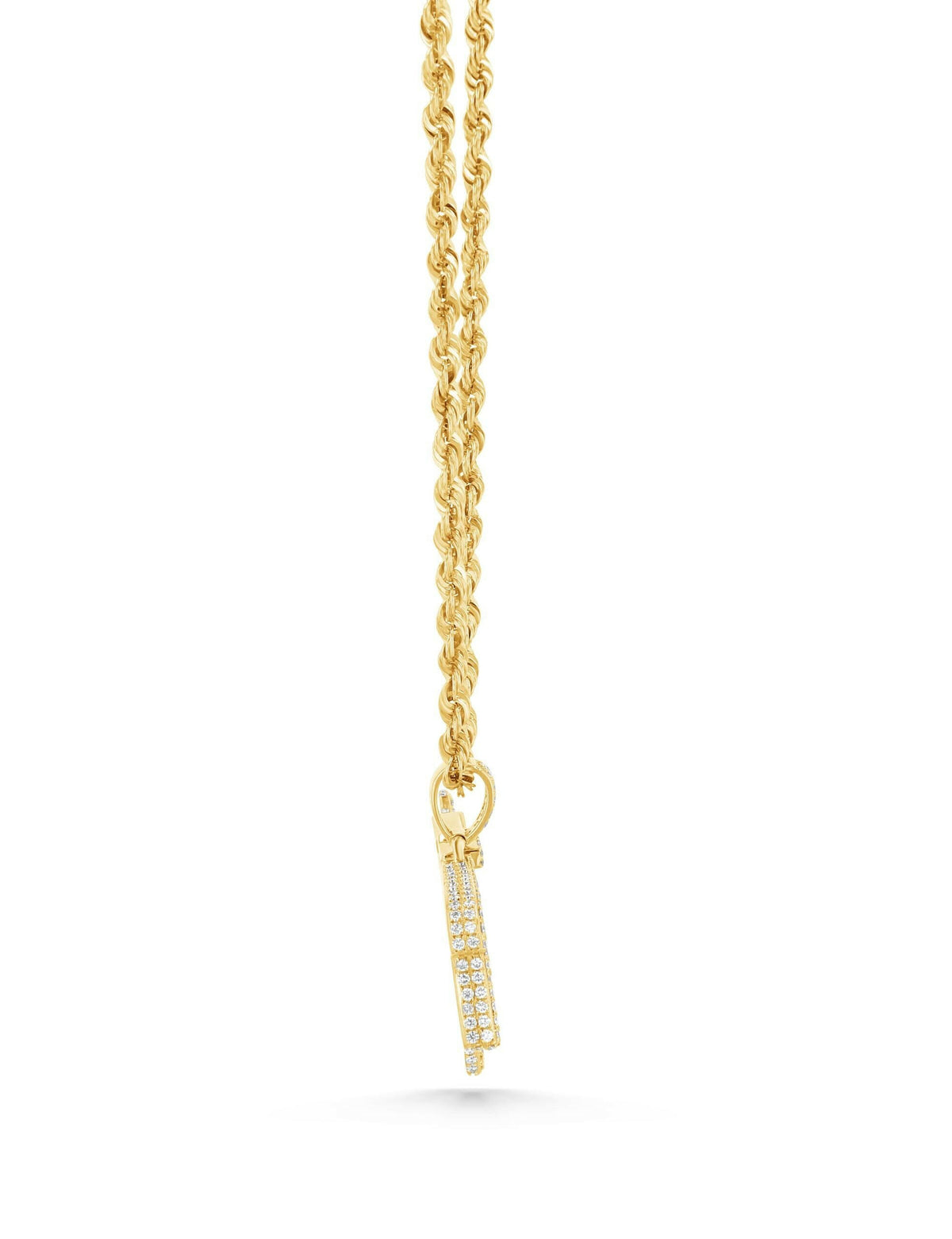 14K Gold XL Diamond Pave AK-47 Gun Pendant - 1.85 CTW
