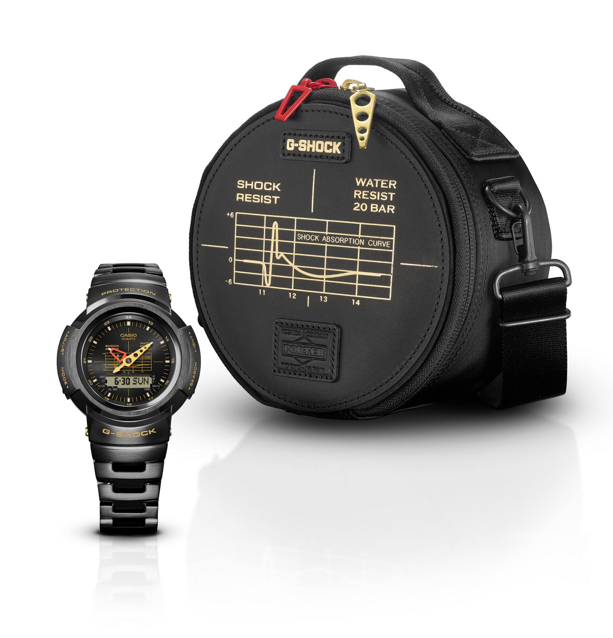 Premium G-Shock and PORTER collaboration watch combining luxury design with durable craftsmanship for stylish elegance.