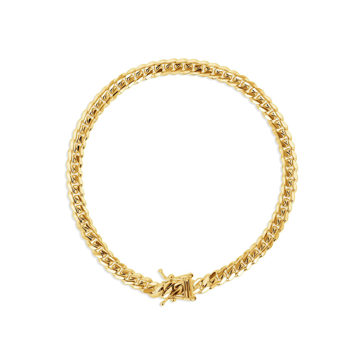 14K Gold Solid Miami Cuban Chain Bracelet - 5mm