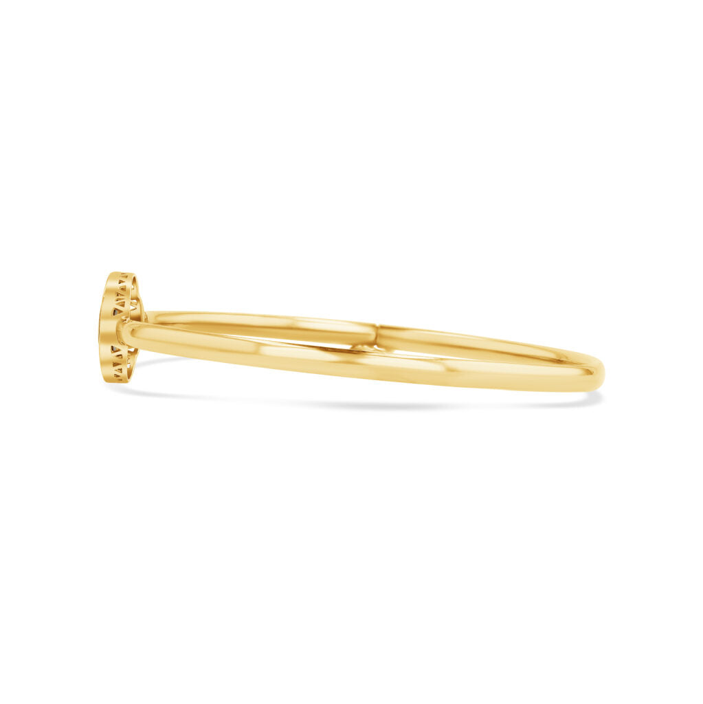 14K Gold Black Clover Bangle