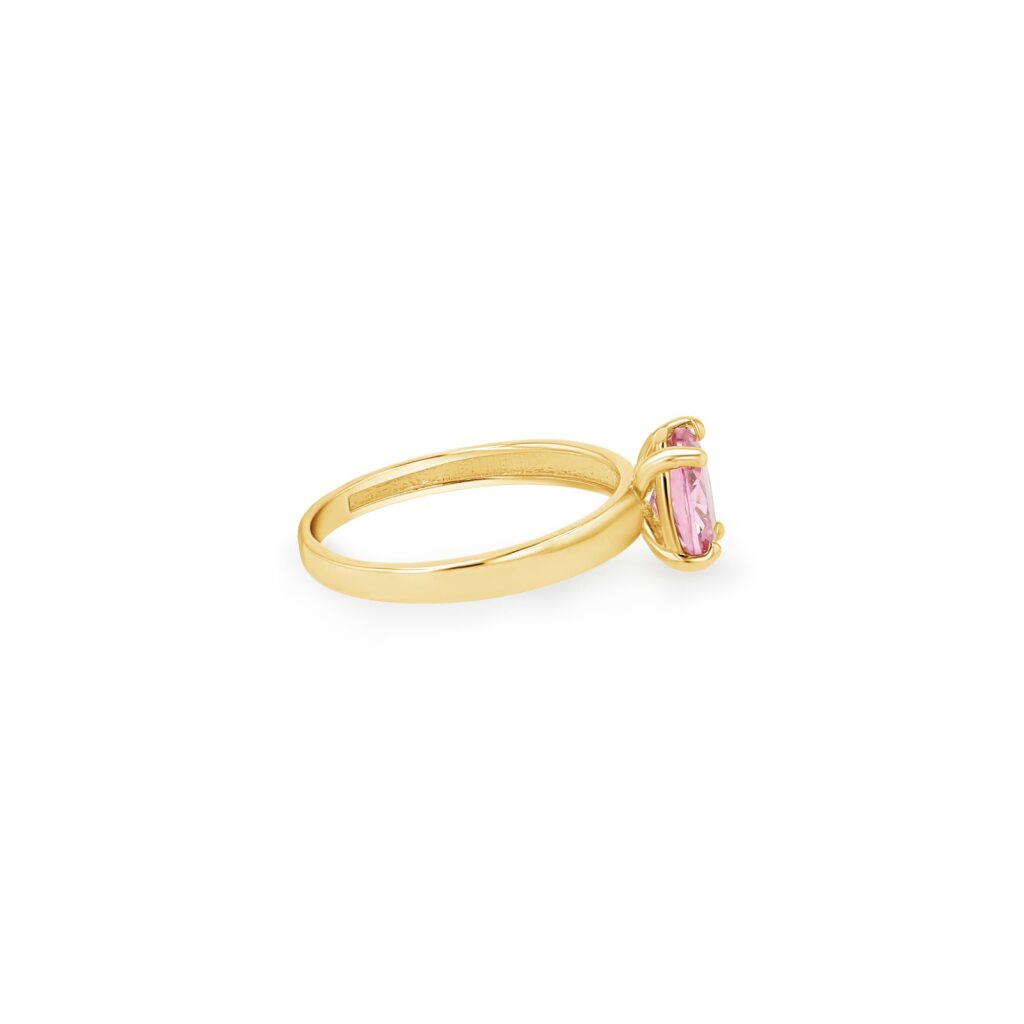 14K Gold Oval Birthstone Solitaire Ring
