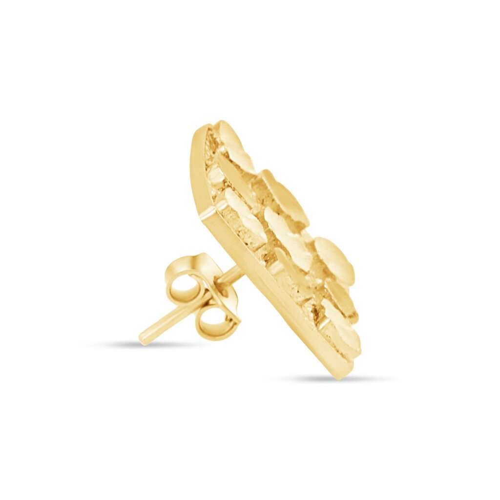 10K Gold Nugget Square Stud Earrings
