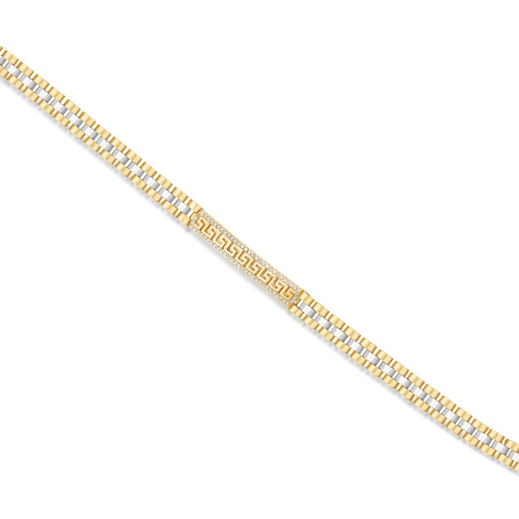 14K Two-Tone Presidential Greco Bracelet