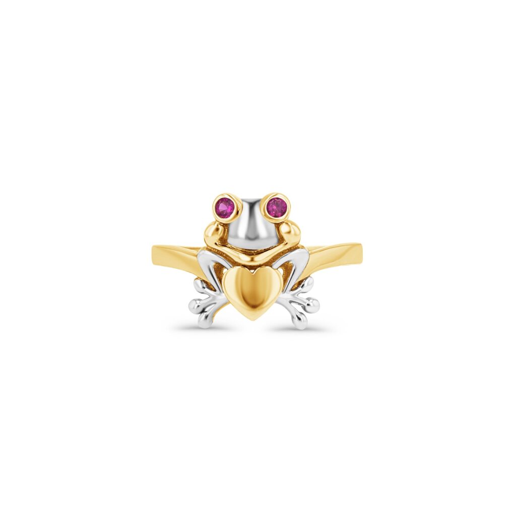 14K Gold Frog Love Ring
