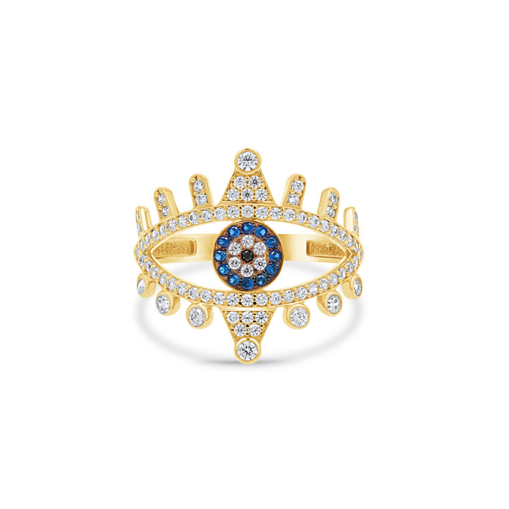 Evil Eye Mal De Ojo Ring 14k.