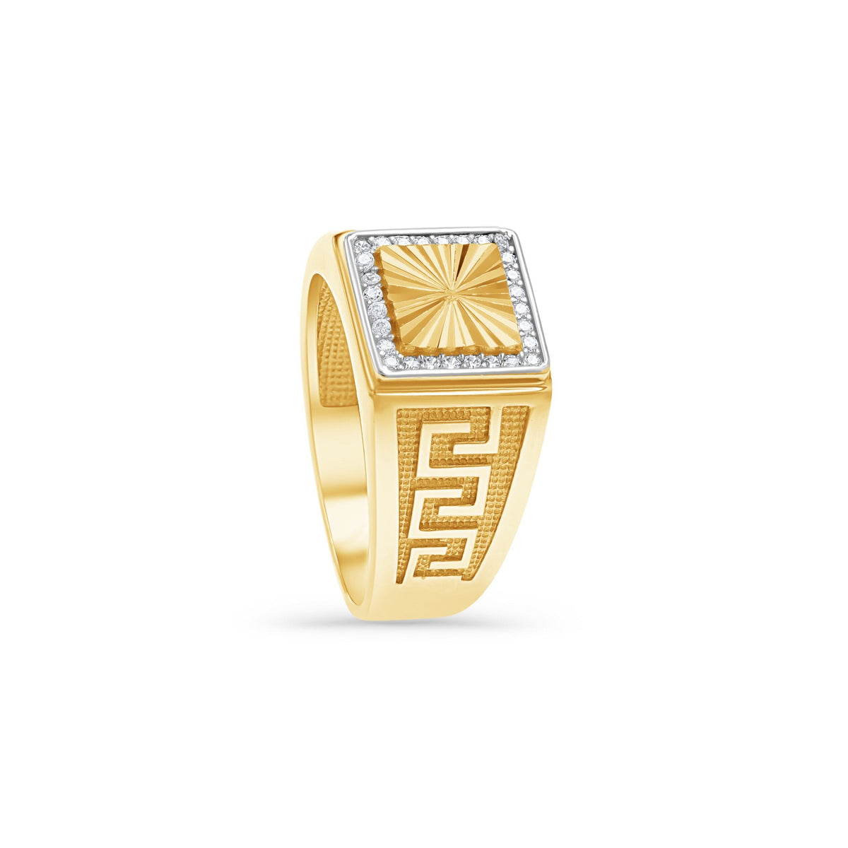 [price] Pavé Signet Greco Ring.