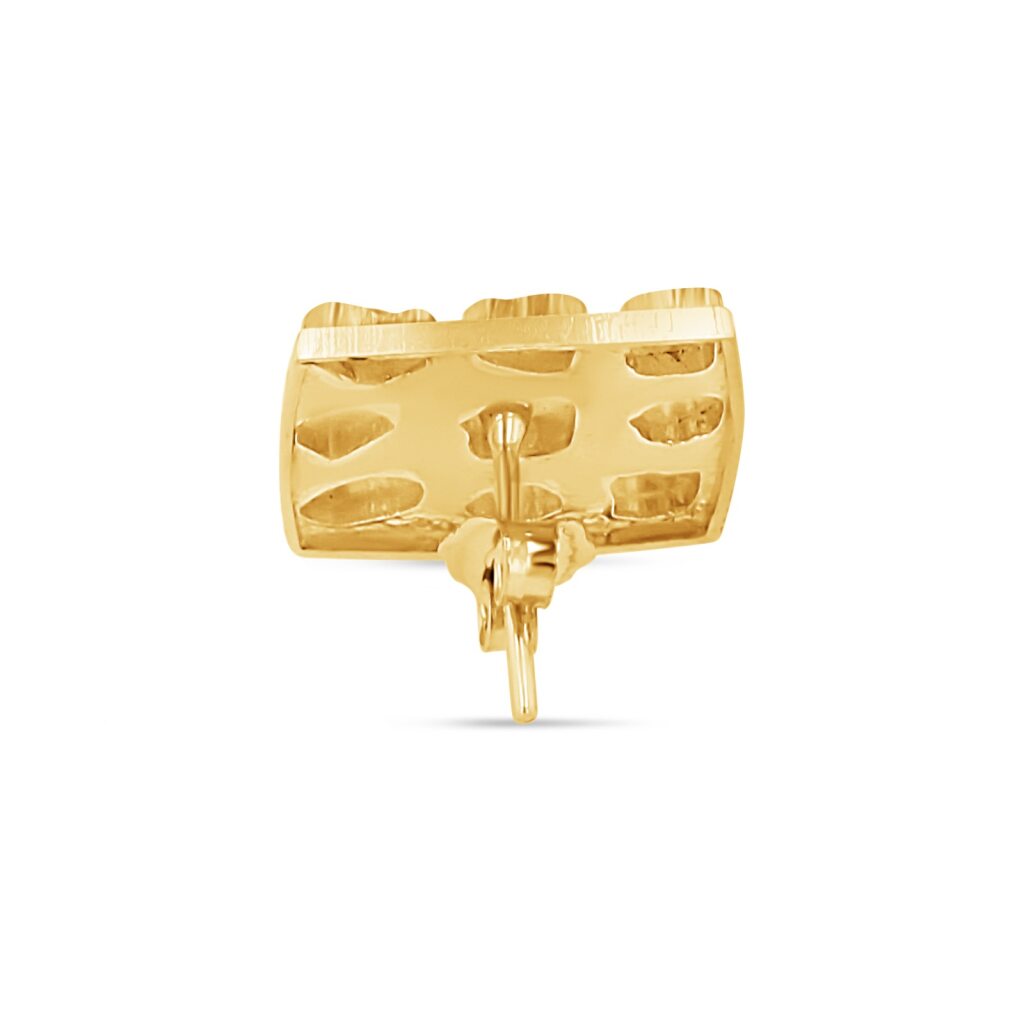 10K Gold Nugget Square Stud Earrings