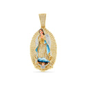 XL Our Lady of Guadalupe Pendant - Hand Painted - 1.99ctw