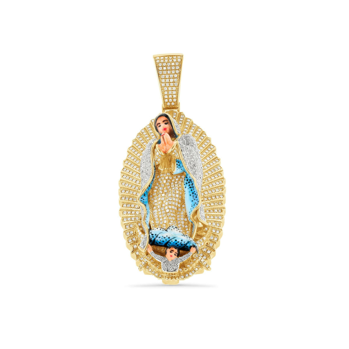 Colgante XL de Nuestra Señora de Guadalupe - Pintado a mano - 1,99 cts