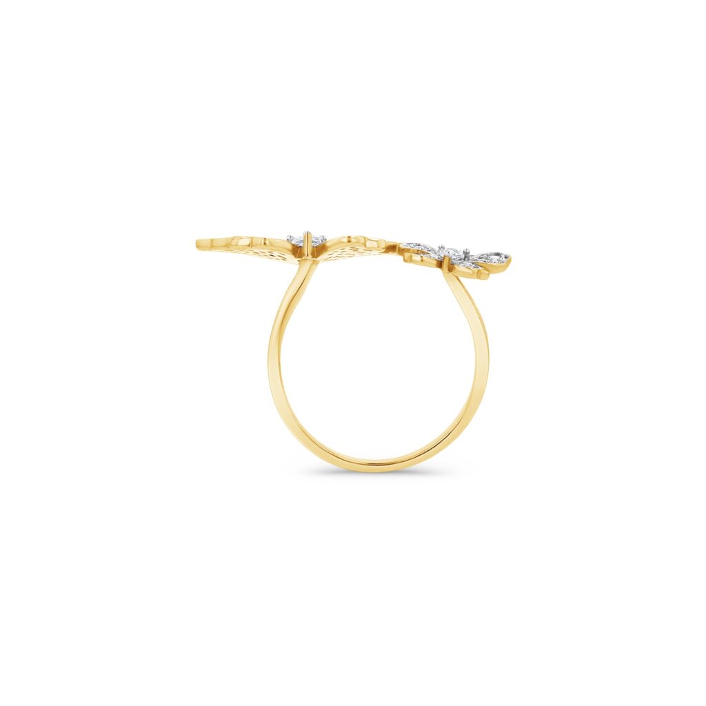 14K Gold Twin Butterfly Ring
