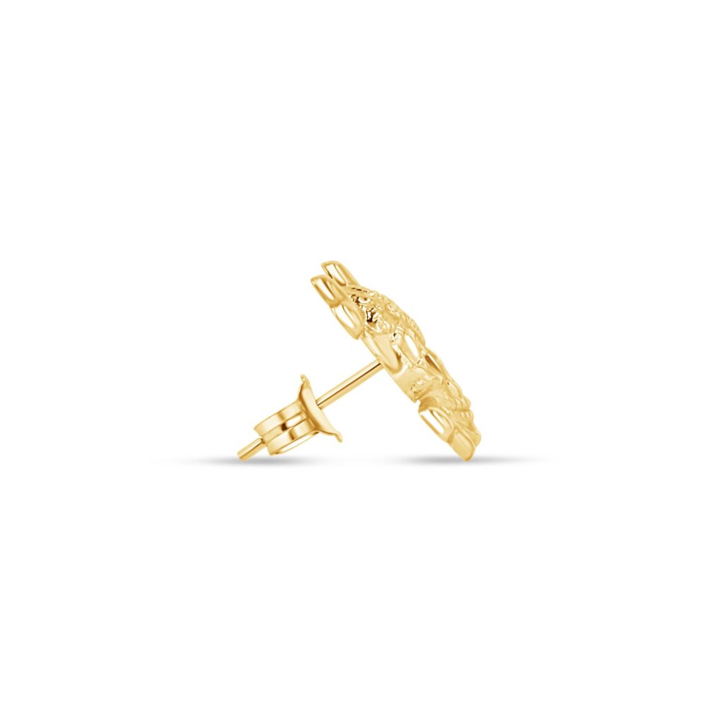 10K Gold Skull & Bones Stud Earrings