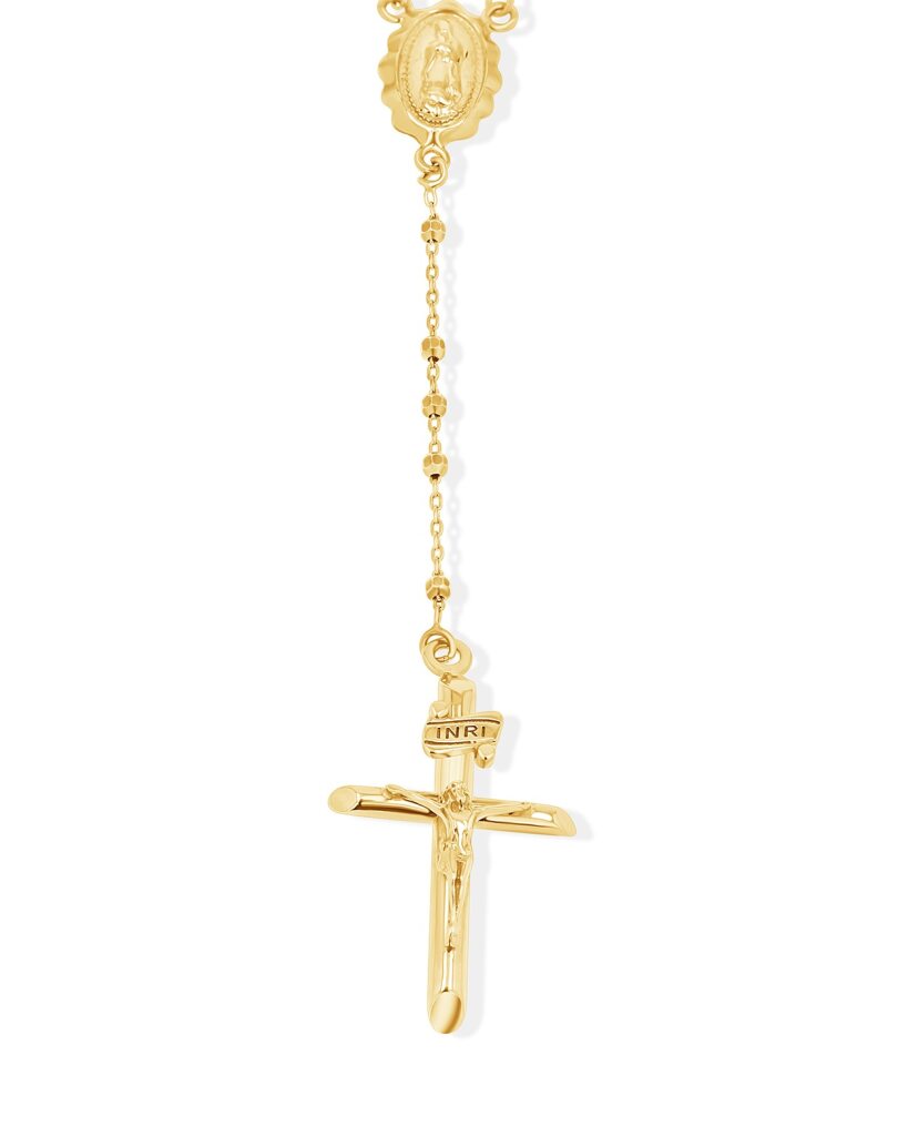 14K Tri-Color Gold Thin Rosary