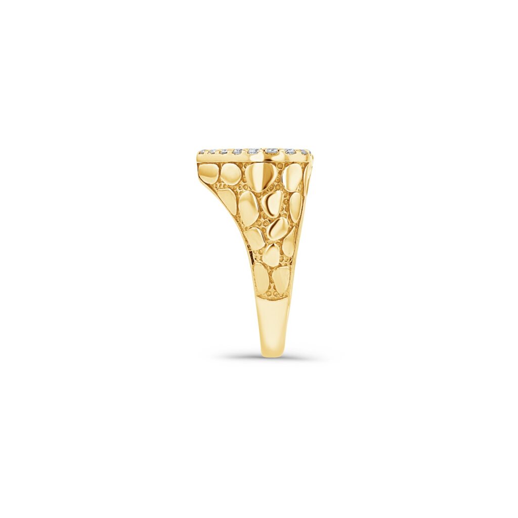 14K Gold Twin Heart Nugget Ring