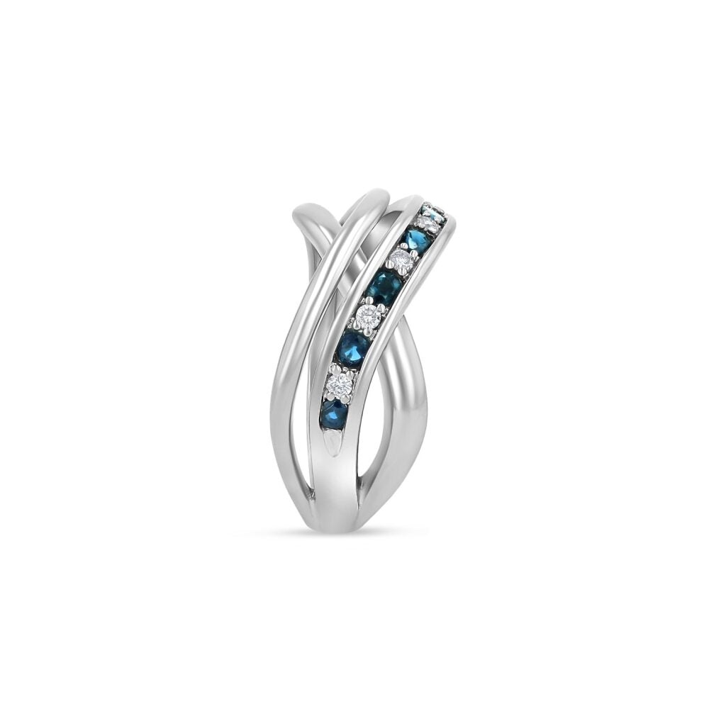 14K White Gold Alternating Channel Infinity Ring